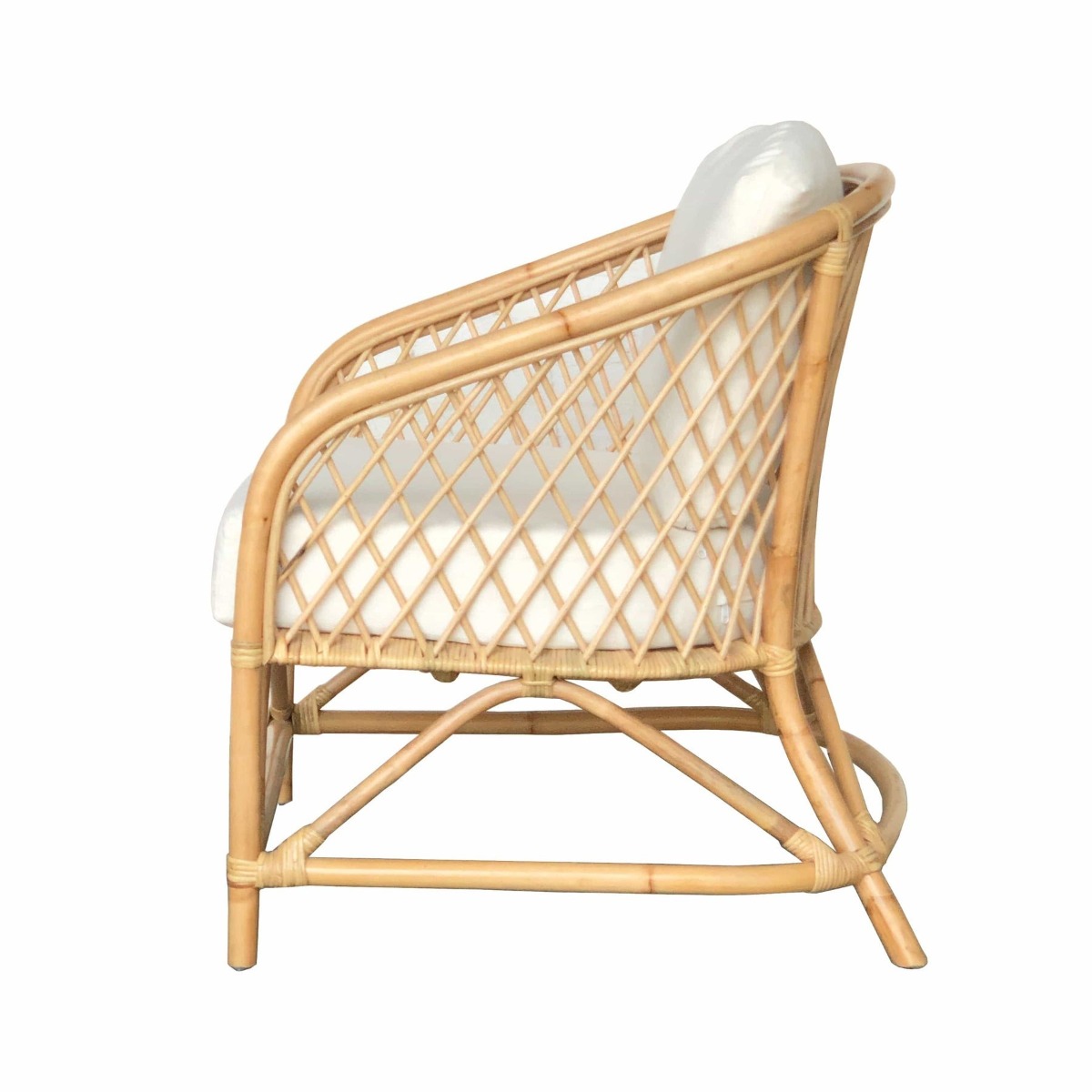Montego Natural Rattan Lounge Chair with Cushions, W 73cm D 72cmcm H 85cm (RRP $949) - Image 5