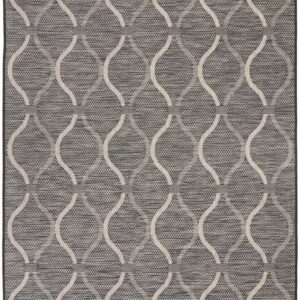 "Terrace" Hamptons Style Outdoor/Indoor Rug, Black-TERRACE 5501 BLACK 400X300CM: 400X300CM