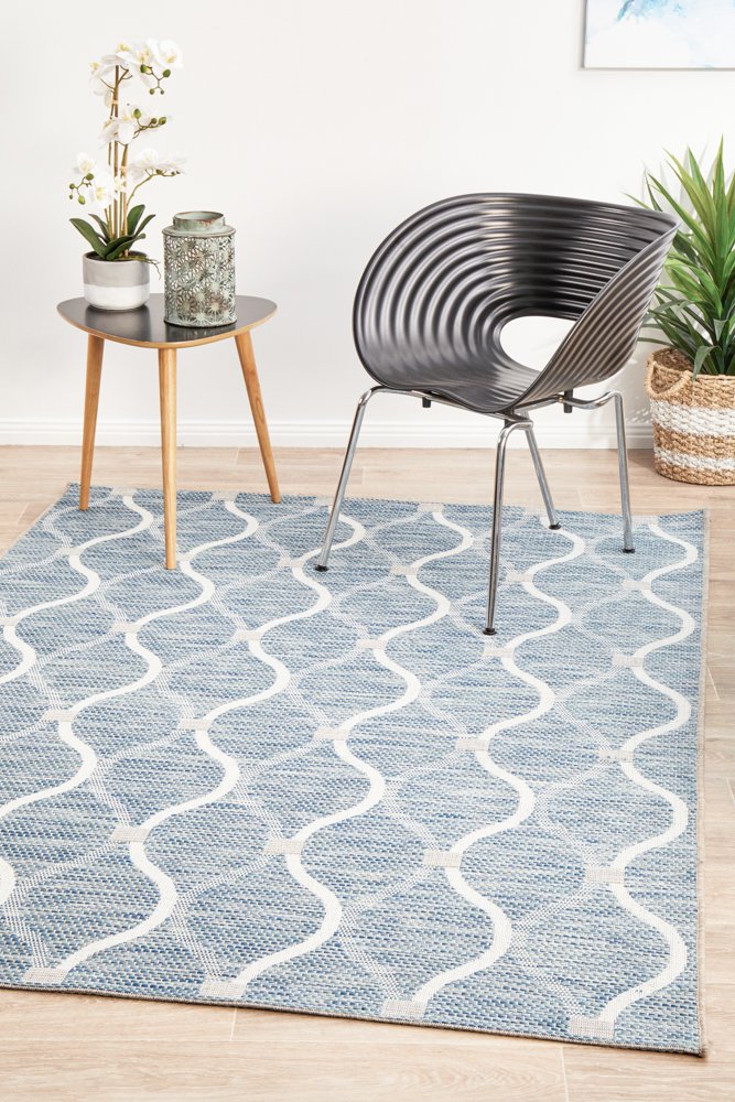 "Terrace" Hamptons Style Outdoor/Indoor Rug, Blue-TER-5501-BLU-230X160 - Image 6