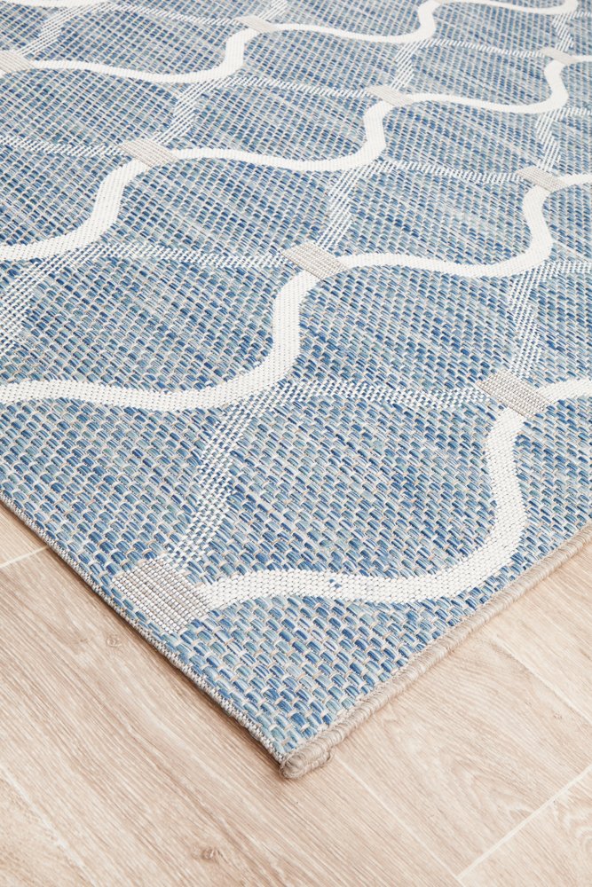 "Terrace" Hamptons Style Outdoor/Indoor Rug, Blue-TER-5501-BLU-330X240 - Image 2