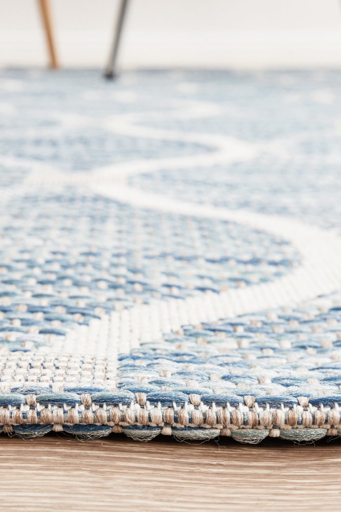"Terrace" Hamptons Style Outdoor/Indoor Rug, Blue-TER-5501-BLU-230X160 - Image 3