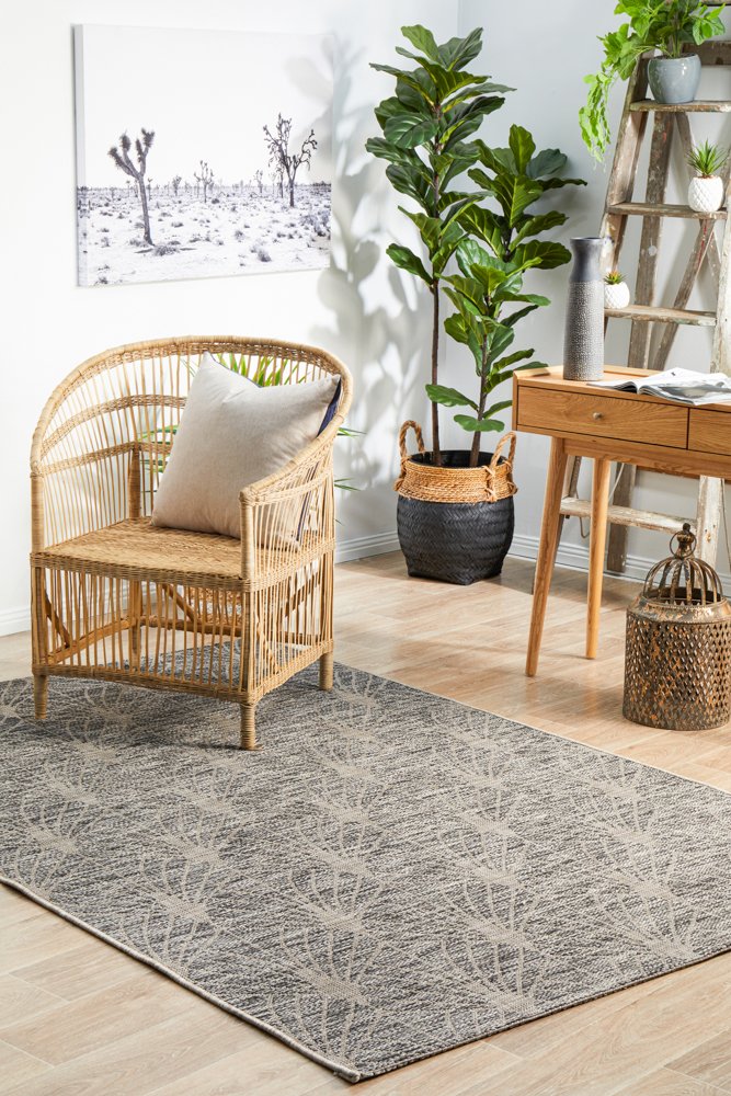 "Terrace" Hamptons Style Outdoor/Indoor Rug, Black - Image 8