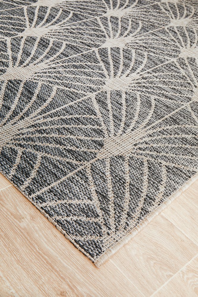 "Terrace" Hamptons Style Outdoor/Indoor Rug, Black - Image 2