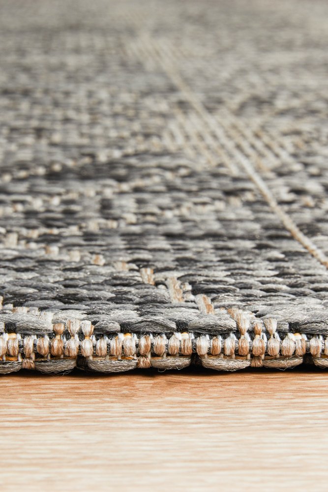 "Terrace" Hamptons Style Outdoor/Indoor Rug, Black - Image 3