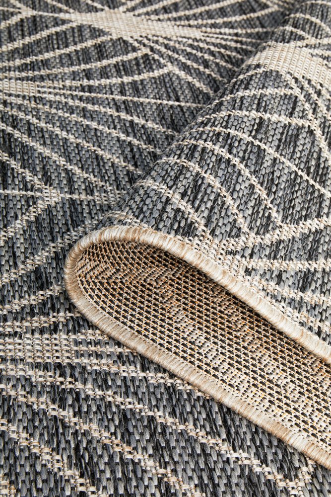 "Terrace" Hamptons Style Outdoor/Indoor Rug, Black - Image 4