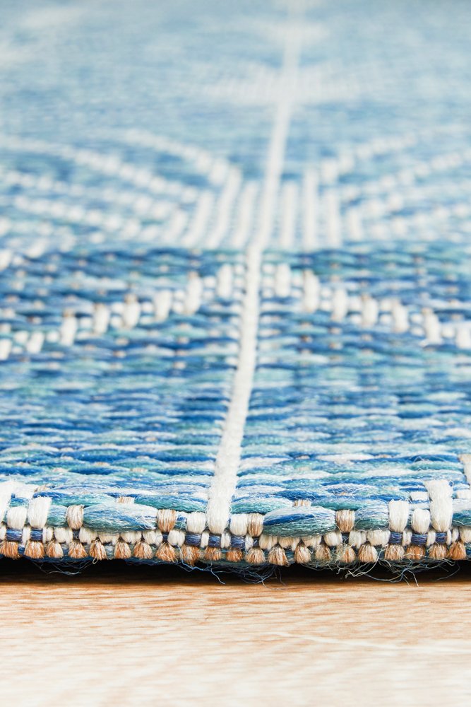 "Northampton" Hamptons Style Indoor Rug , Navy & White - Image 3