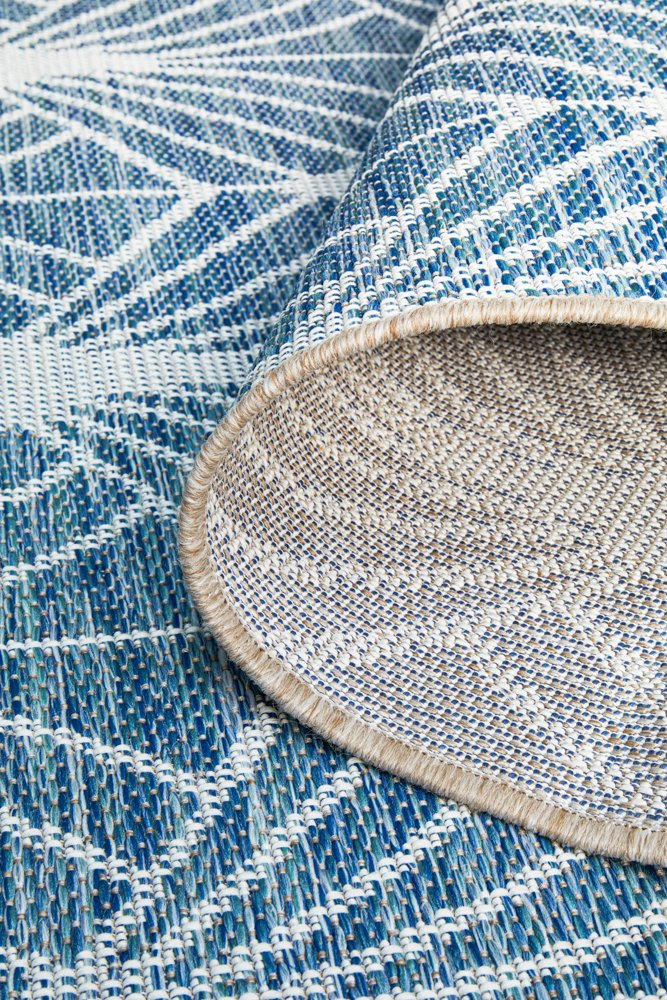Terrace Hamptons Style Outdoor/Indoor Rug 5502, Blue-Terrace 5502 Blue 290X200CM - Image 4