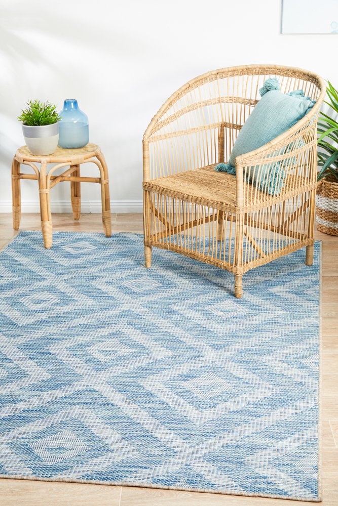 "Terrace" Hamptons Style Outdoor/Indoor Rug 5504, Blue-Terrace 5504 Blue 330cm x 240cm - Image 6