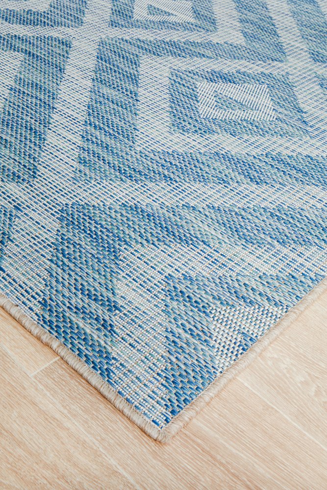 "Terrace" Hamptons Style Outdoor/Indoor Rug 5504, Blue-Terrace 5504 Blue 400cm x 300cm - Image 2
