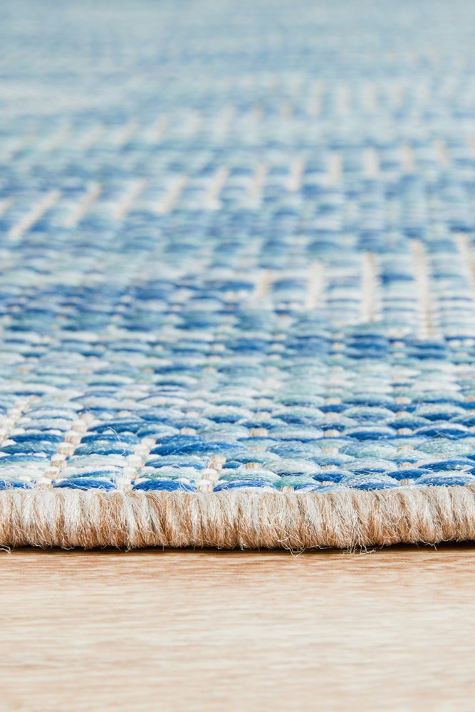 "Terrace" Hamptons Style Outdoor/Indoor Rug 5504, Blue-Terrace 5504 Blue 400cm x 300cm - Image 3
