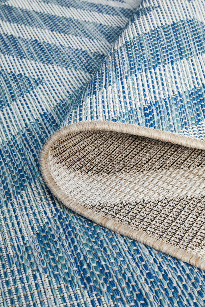 "Terrace" Hamptons Style Outdoor/Indoor Rug 5504, Blue-Terrace 5504 Blue 290cm x 200cm - Image 4