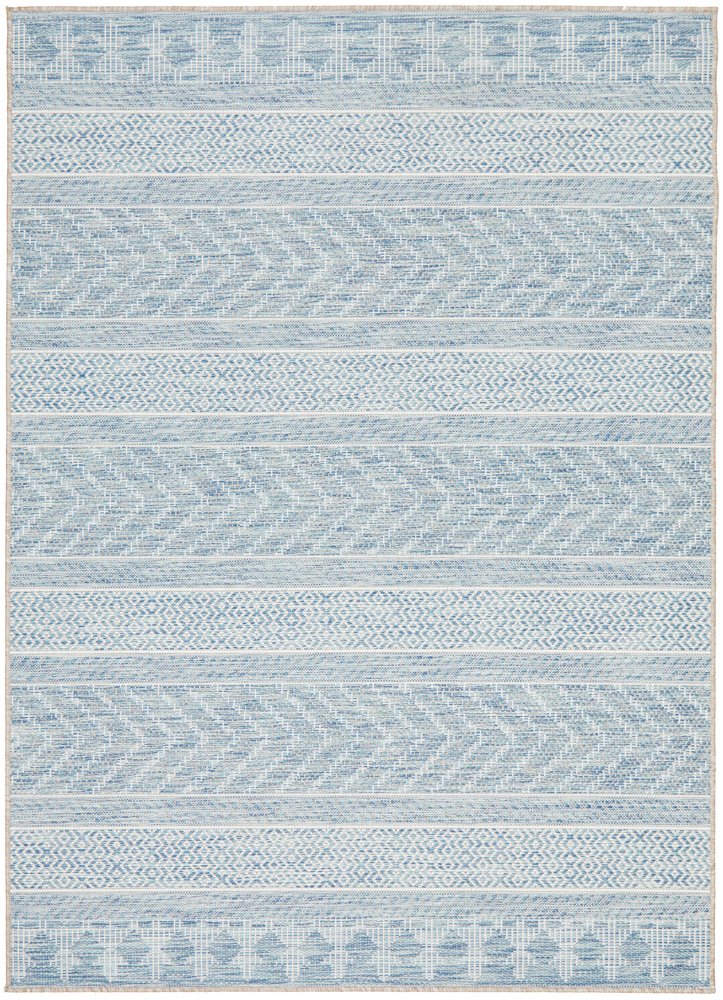 "Terrace" Hamptons Style Outdoor/Indoor Rug 5505, Blue-Terrace 5505 Blue Rug Size 290cm x 200cm - Image 2