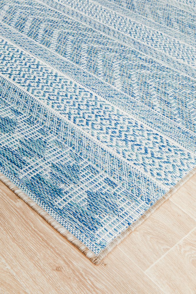 "Terrace" Hamptons Style Outdoor/Indoor Rug 5505, Blue-Terrace 5505 Blue Rug Size 400cm x 300cm - Image 3