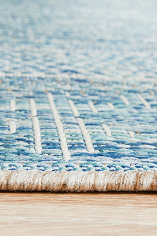 "Terrace" Hamptons Style Outdoor/Indoor Rug 5505, Blue-Terrace 5505 Blue Rug Size 400cm x 300cm - Image 4