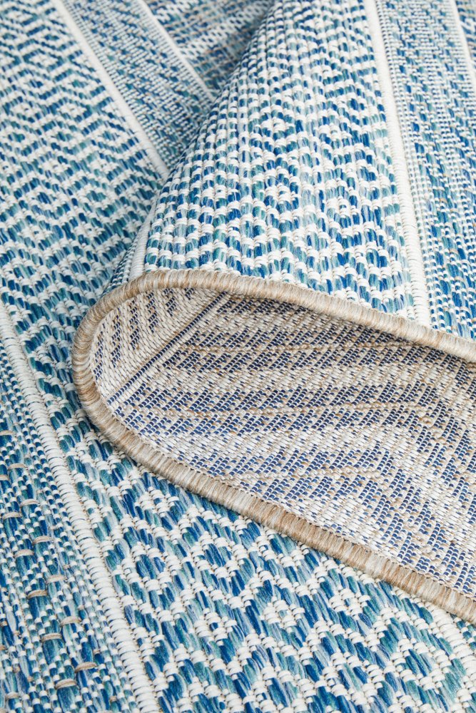 "Terrace" Hamptons Style Outdoor/Indoor Rug 5505, Blue-Terrace 5505 Blue Rug Size 290cm x 200cm - Image 5