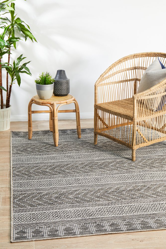 "Terrace" Hamptons Style Outdoor/Indoor Rug 5505, Grey-Terrace 5505 Grey 290cm x 200cm - Image 6