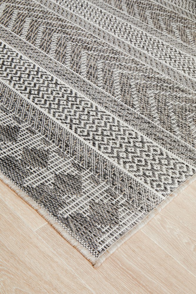 "Terrace" Hamptons Style Outdoor/Indoor Rug 5505, Grey-Terrace 5505 Grey 330cm x 240cm - Image 2