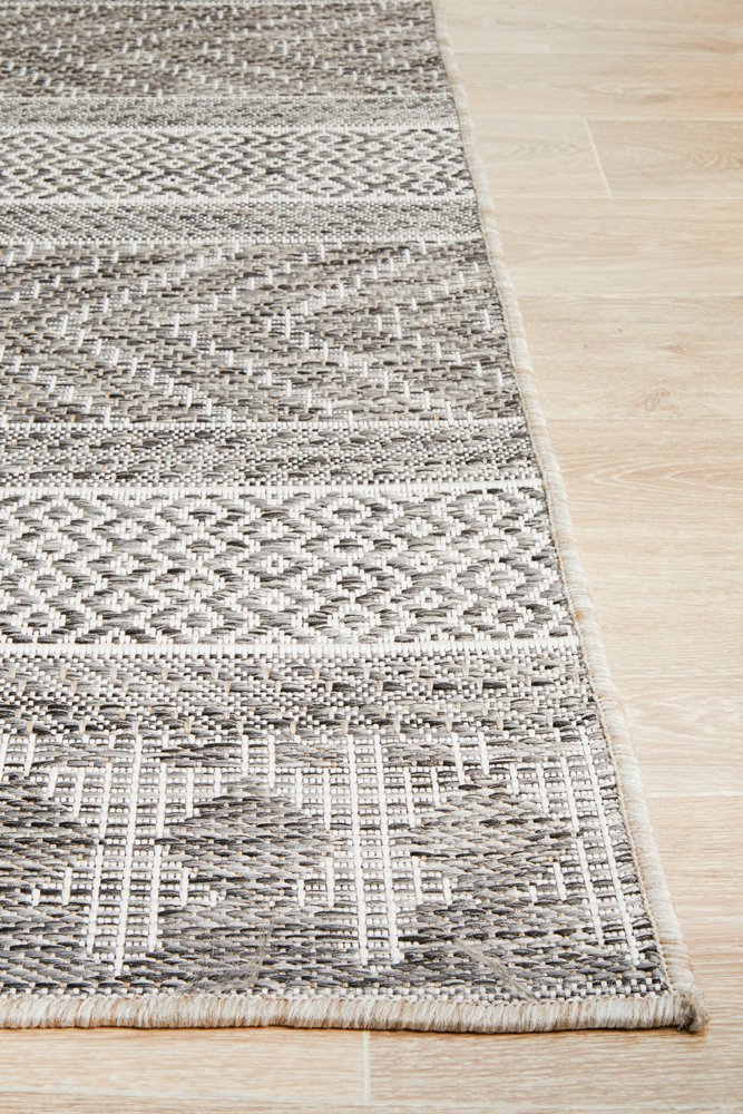 "Terrace" Hamptons Style Outdoor/Indoor Rug 5505, Grey-Terrace 5505 Grey 230cm x 160cm - Image 9