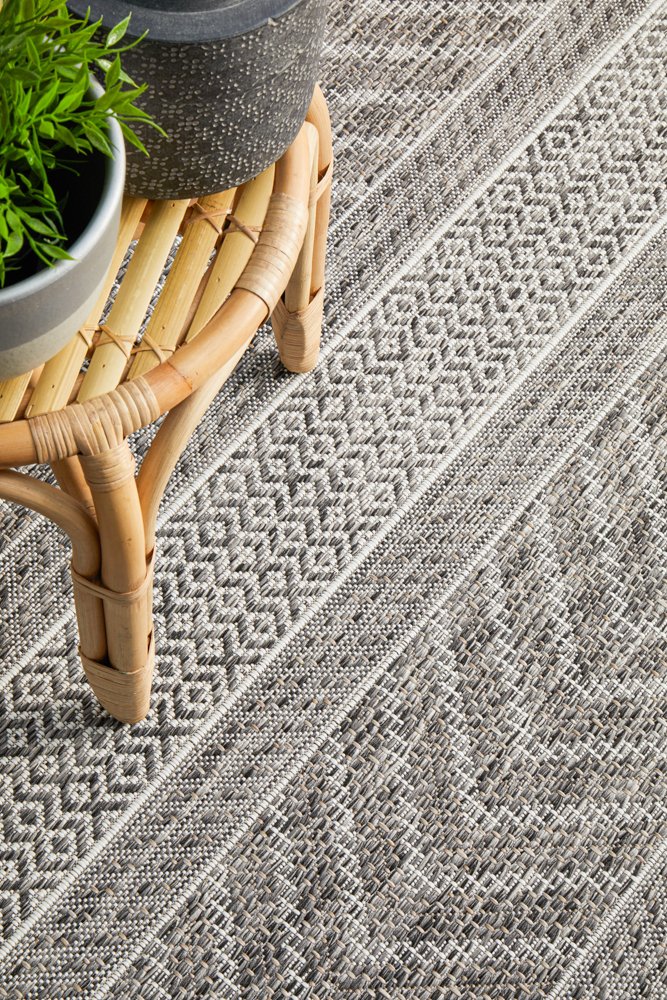 "Terrace" Hamptons Style Outdoor/Indoor Rug 5505, Grey-Terrace 5505 Grey 230cm x 160cm - Image 4