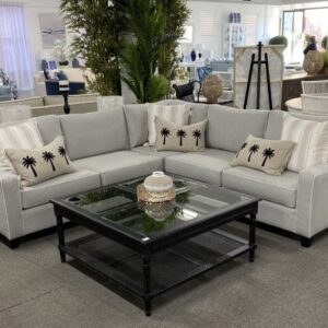 "Amalfi" Australian Made Hamptons Style Corner Modular Lounge, 260cm x 260cm x 95cmD, 5 Colours (RRP $3999)