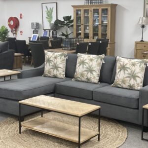 "Amalfi" Hamptons Style Australian Made 3.5 Seater Lounge with Reversible Chaise, 240cm W x 95Cm D x 170cm L (RRP $2999)