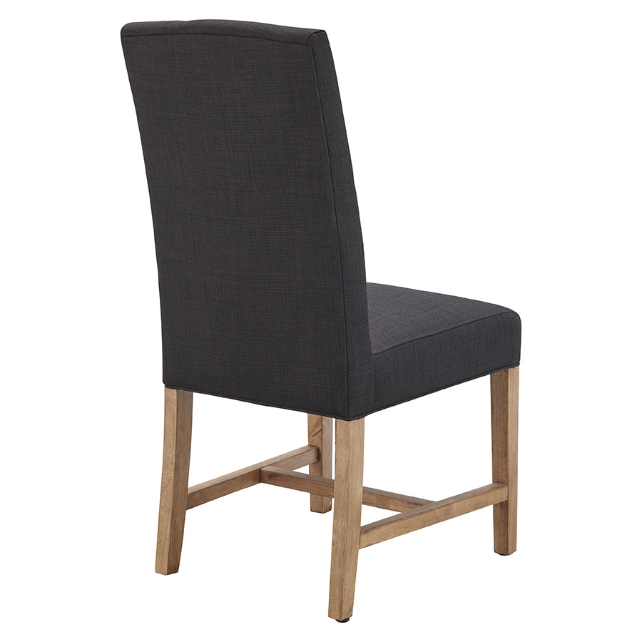 Tiffany Hamptons Style Buttoned Dining Chair, Black with Natural Timber legs (RRP $399) - Image 9