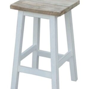 "Brampton" Timber Hamptons Style Kitchen Bar Stool Japanese Whitewash, 38cmW x 33cmD x 65cmH (RRP $299)