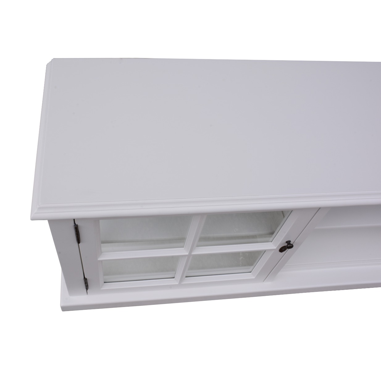 "Sommersby" Timber Large TV Entertainment Unit 2 Door White, 210cmL x 45cmD x 55cmH - Image 3