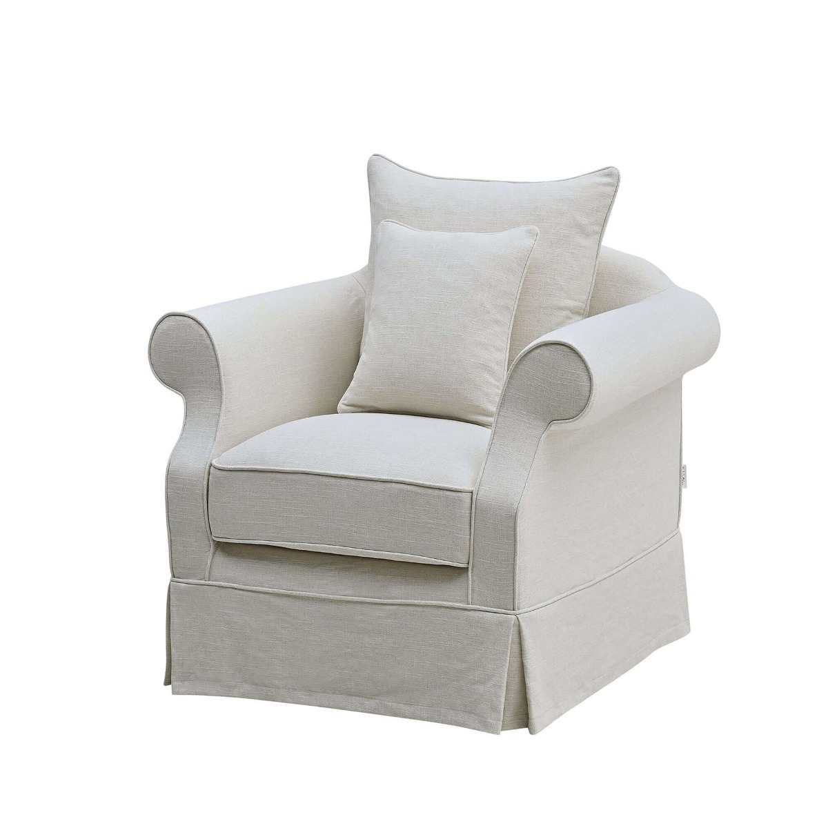 Slip Cover Only - Avalon Hamptons Armchair Ivory, W 109cm D 96cm H 81cm (RRP $699) - Image 4