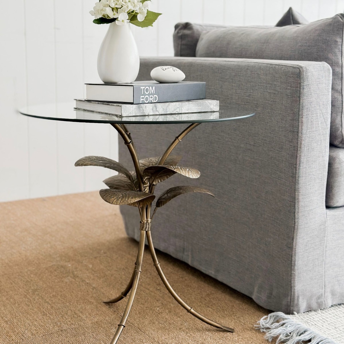 Amari Gold Leaf Side Table, W 60cm D 60cm H 60cm (RRP $349) - Image 8