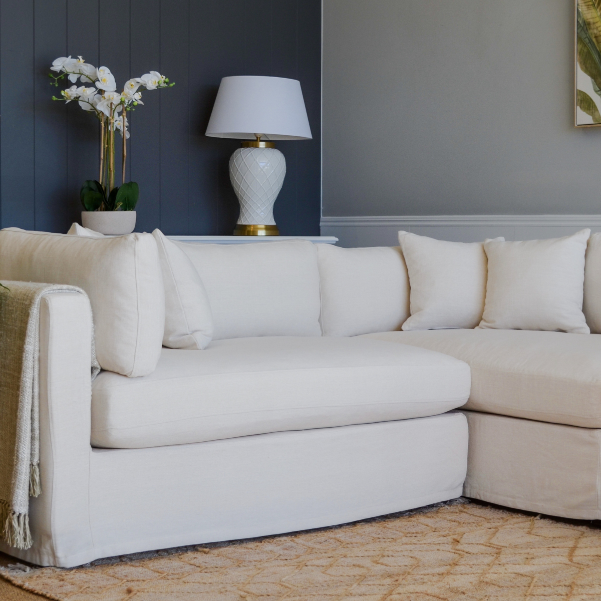 Marbella Modular Sofa Ivory Left, W 300 D 250 H 85cm (RRP $6149) - Image 10