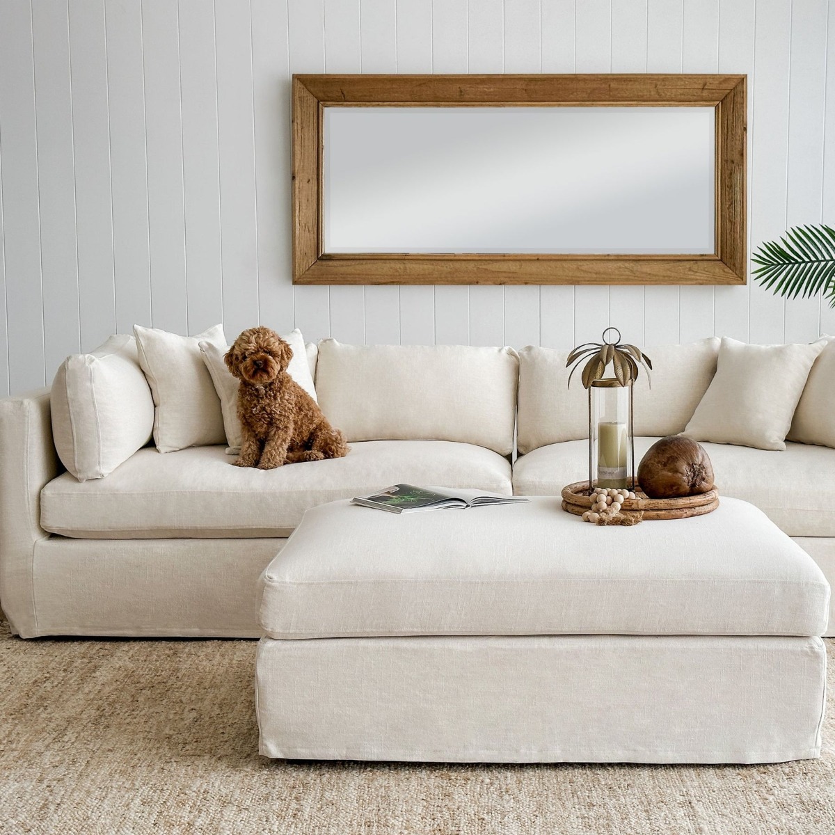 Slip Cover - Marbella Modular Sofa A Ivory, W 150 D 100 H 85cm (RRP $799) - Image 12