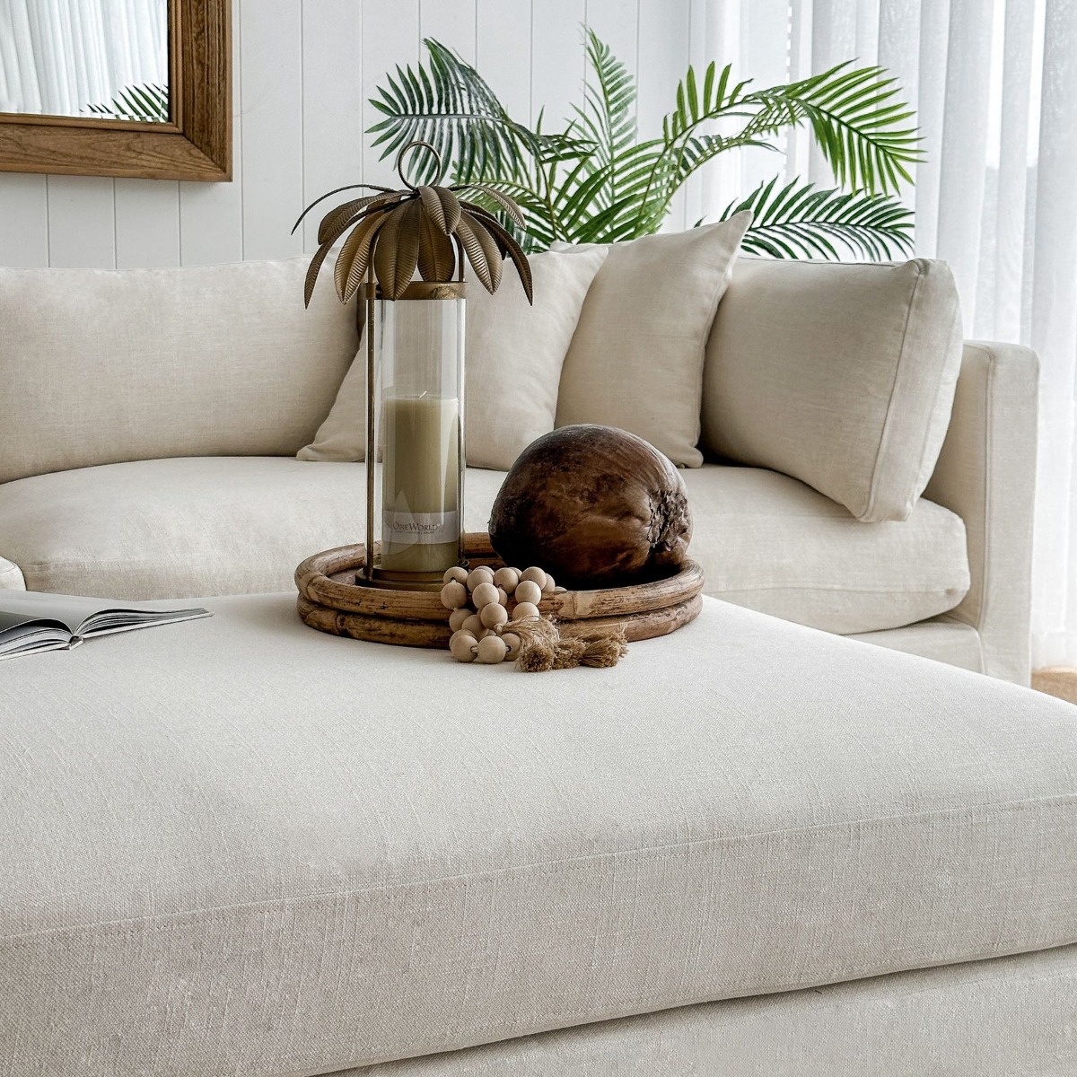 Slip Cover - Marbella Modular Sofa A Ivory, W 150 D 100 H 85cm (RRP $799) - Image 11