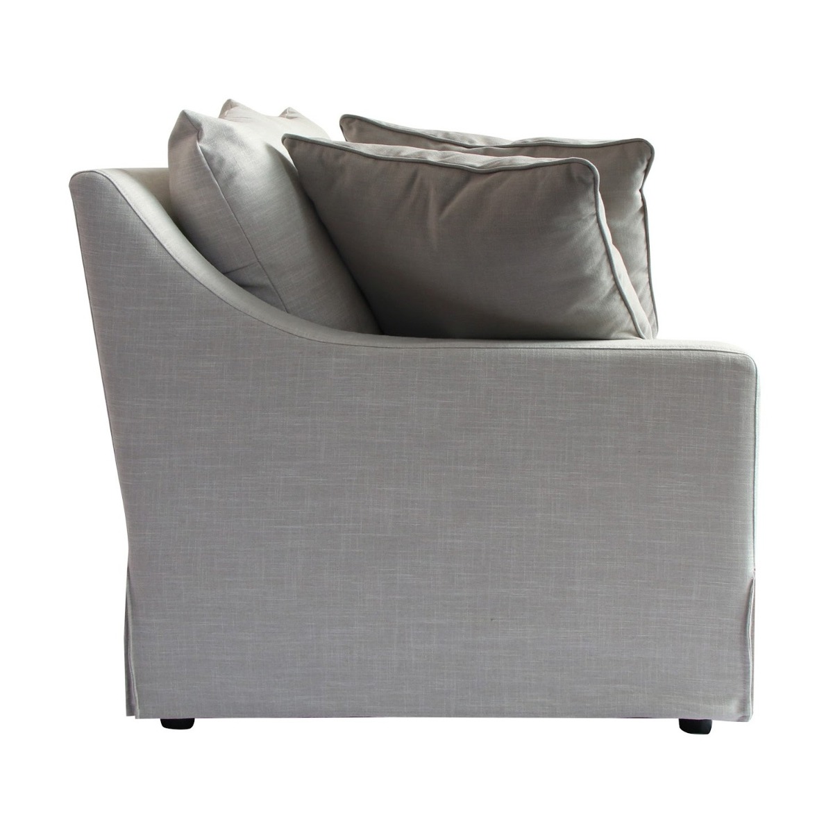 "Samsara" Hamptons Style Fabric 3 Seater Feather Lounge in Linen, 226cm x 105cm x 84cmH - Image 3