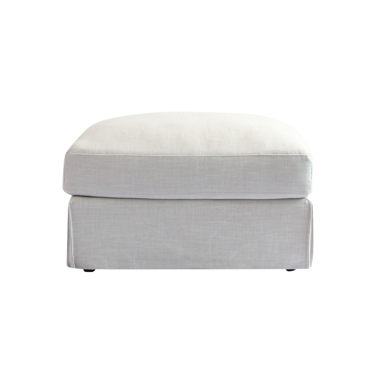 "Samsara" Hamptons Style Fabric Ottoman in Linen, 80cm x 60cm x 45cmH - Image 2