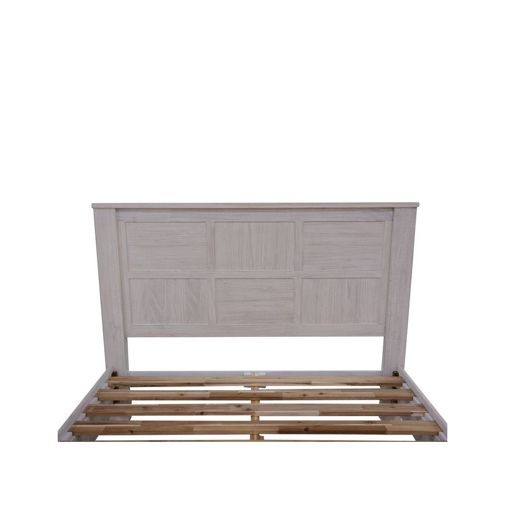 "Avalon" Hamptons Style Coastal Timber Double Bed with Storage at Footboard, Whitewash (RRP $1799) - Image 5
