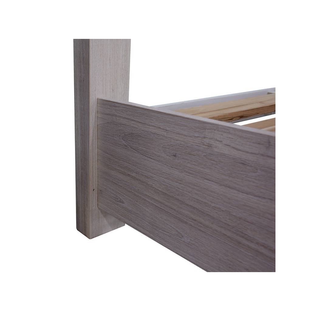 "Avalon" Hamptons Style Coastal Timber Double Bed with Storage at Footboard, Whitewash (RRP $1799) - Image 6