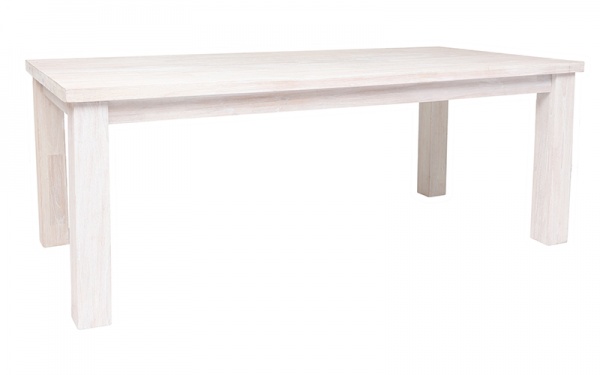 "Seaforth" Solid Hardwood Timber Dining Table Whitewash, 150cmL x 90cmW x 77cmH - Image 2