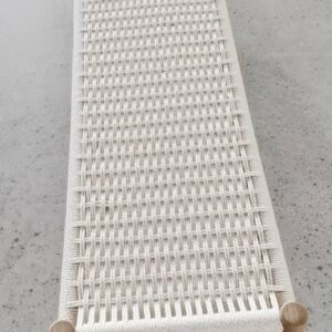 "Wishbone" Resort Style Bench Natural Legs, White Seat W120 x D40 x H46 CM (RRP $449)