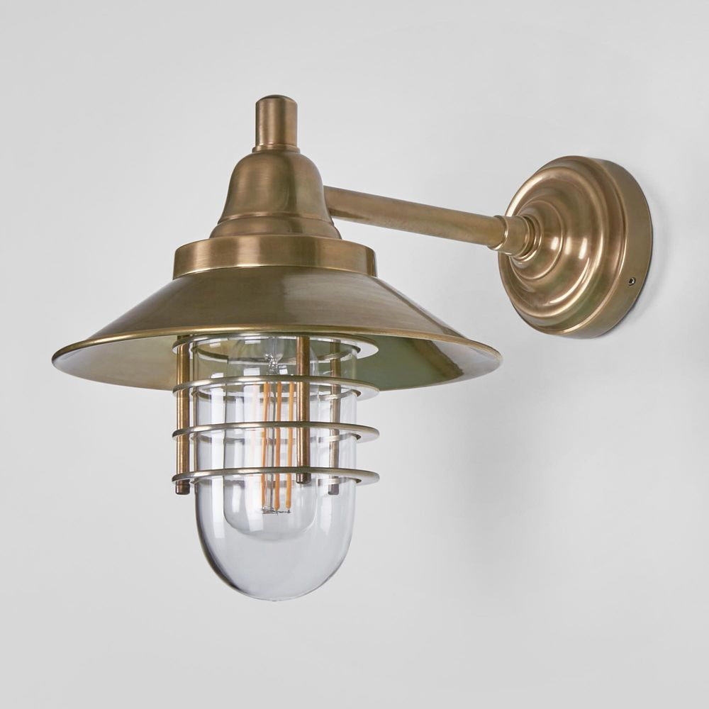 Clark Outdoor Wall Light Antique Brass (RRP $561) - Image 4