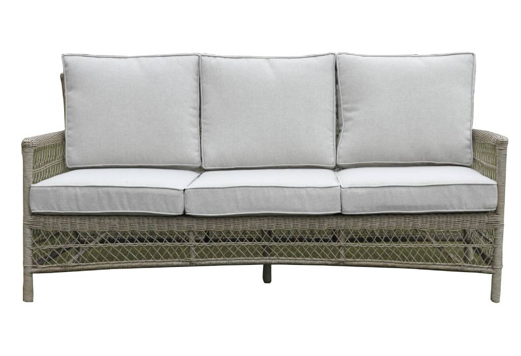 FLOORSTOCK CLEARANCE SALE "Hampshire" Hamptons Style Outdoor Wicker 4 Piece Lounge Set with Timber Pedestal Base Coffee Table (RRP $3499) - Image 3