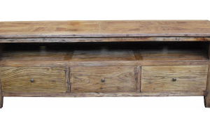 "Villa" Hamptons Style Parquetry 3 Entertainment TV Unit Recycled Elm, 180cm x 45cm x 60cmH