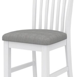 "Cove" Hamptons Style Dining Chair with Grey Cushioned Seat, Brushed White (RRP $399)