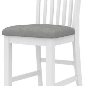 "Cove" Hamptons Style Kitchen Bench Bar Chair Brushed White with Cushioned Seat W46 x D57x H110CM (RRP $399)