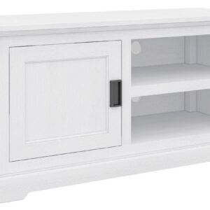 "Cove" Hamptons Style TV Unit 1 Door 2 Niches, Brushed White, 120cmW x 45cmD x 60cmH (RRP $749)
