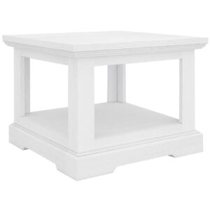"Cove" Hamptons Style Side Lamp Table, Brushed White, 60cmW x 60cmD x 45cmH (RRP $449)