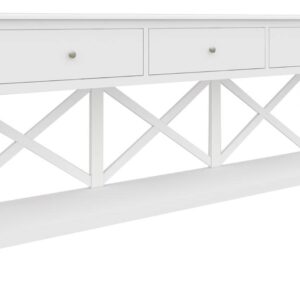 "Montauk" Timber Hall Console Table 3 Drawers White, 176cmW x 42cmD x 78cmH (RRP $1499)