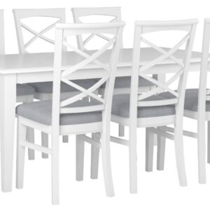 "Montauk" Hamptons Style 7 Piece Timber Dining Setting White 180x95cm Table & 6 White Chairs (RRP $2999)