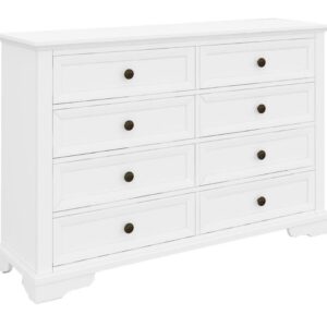 "Sophia" Hampton Style Hardwood Timber Dresser 8 Drawers White, 150cm x 44cm x 100cm (RRP $1499)