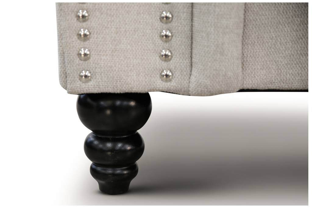 "Taegon" Hamptons Style Chesterfield 2 Seater Buttoned Lounge, Beige (RRP $1999) - Image 5